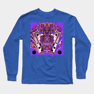 mayan alien in underworld infernal throne in ecopop pattern Long Sleeve T-Shirt